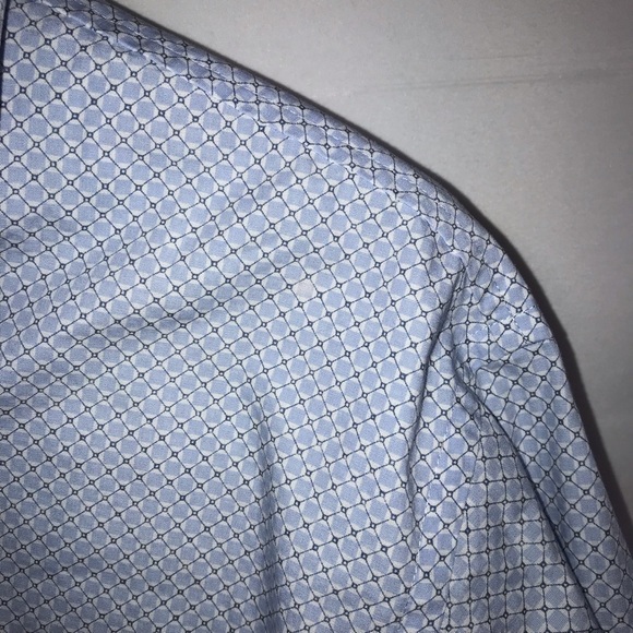 Men's J. Ferrar Blue & White Printed Button Down Shirt - Picture 4 of 12